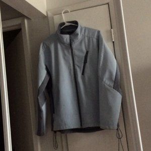 light blue and grey jacket